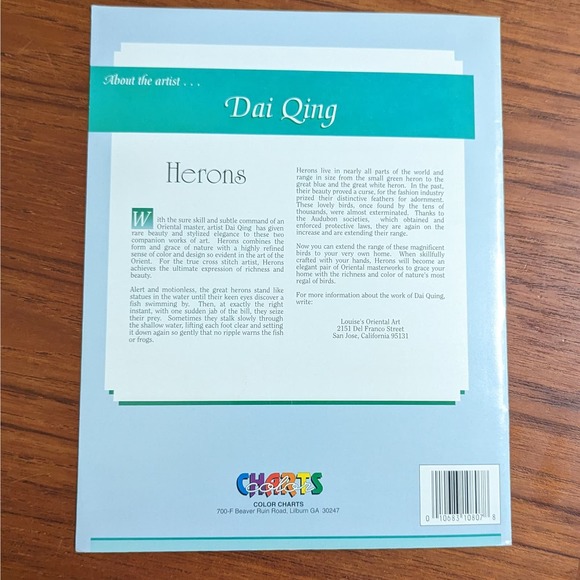 Dai Qing's Herons Cross Stitch Pattern Booklet - Picture 3 of 3